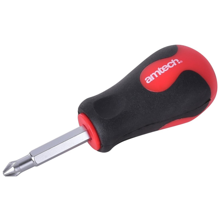 Amtech 6-In-1 Stubby Multi-Head Screwdriver
