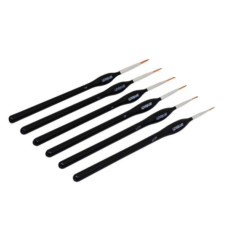 Amtech 6Pcs Fine Detail Paint Brush Set