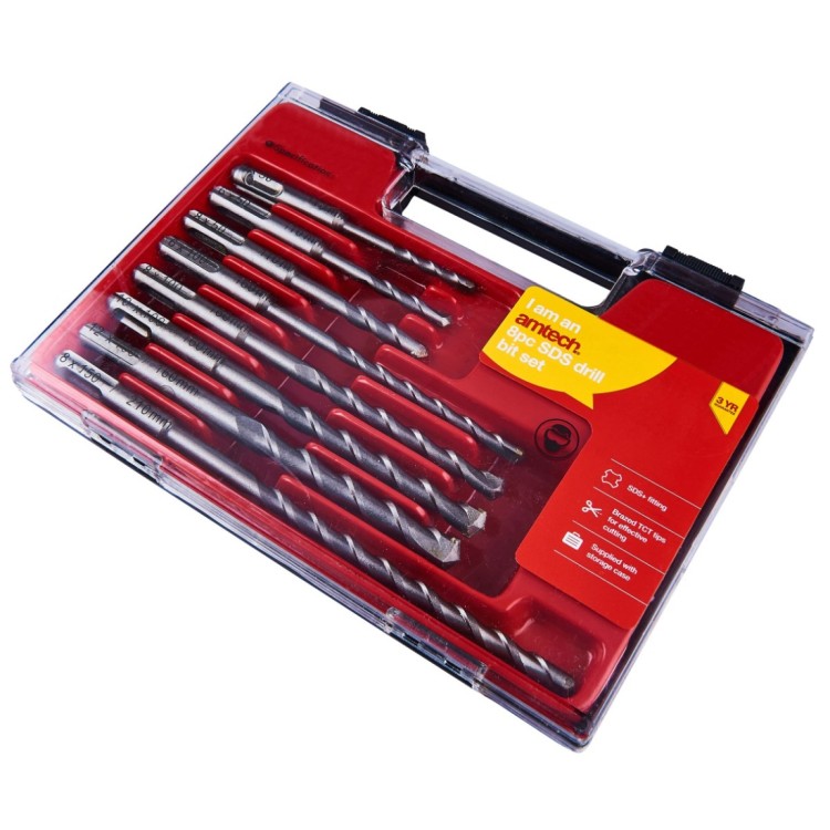 Amtech 8 Piece SDS drill bit set