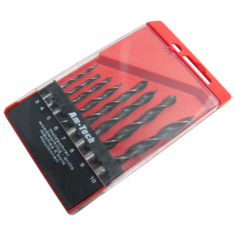 Amtech 8 Piece wood drill bit set