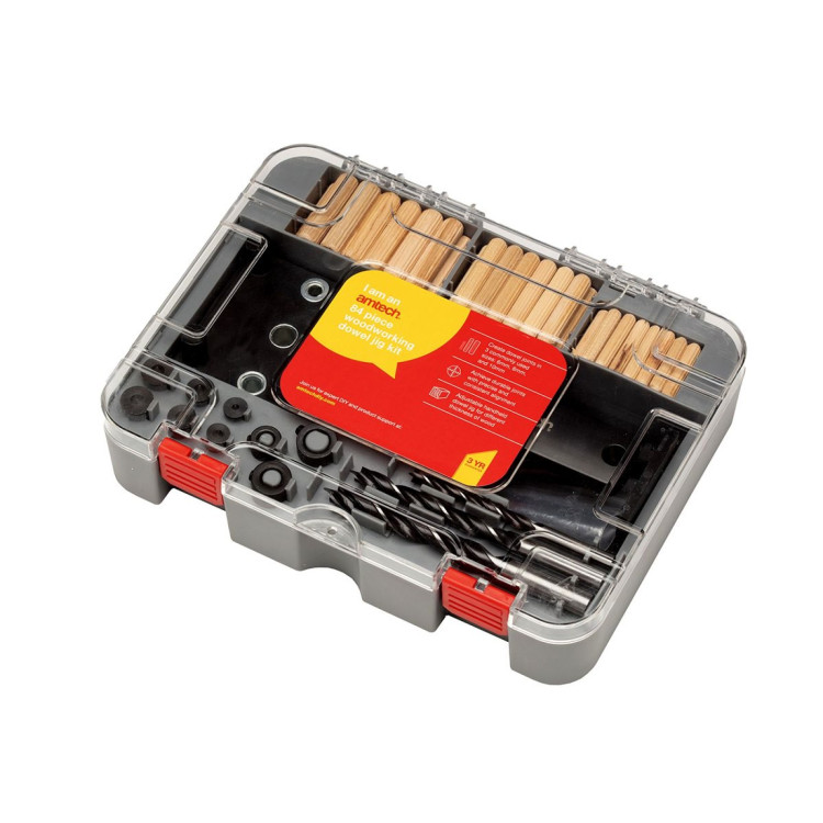 Amtech 84Pcs Woodworking Dowel Jig Kit