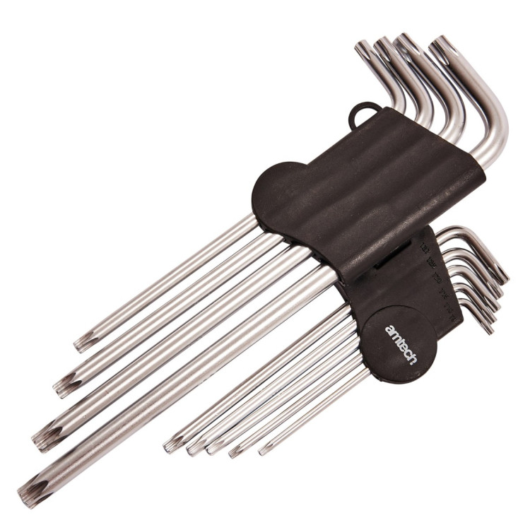 Amtech 9 Piece extra-long offset Torx key set