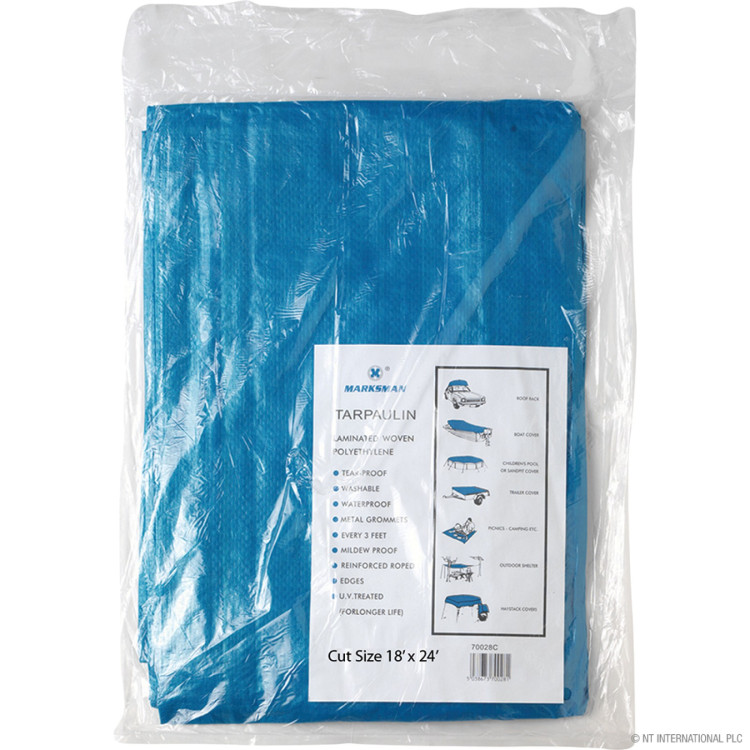 Blue Tarpaulins - 7.2m x 5.4m 24' x 18'