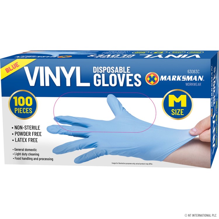 Blue Vinyi Powder Free Gloves Medium