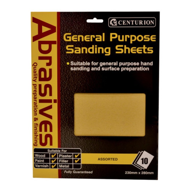 Centurion 10 Assorted Sandpaper Pack 