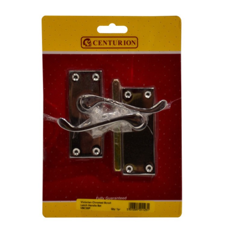 Centurion 100mm CP Victorian Scroll Lever Latch Handle
