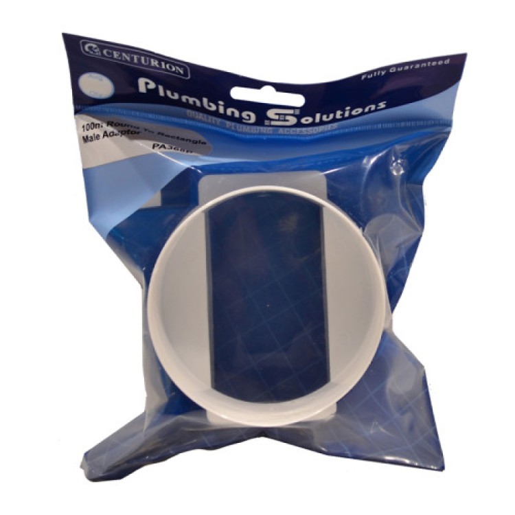 Centurion 100mm Round to Rectangle Male Adaptor