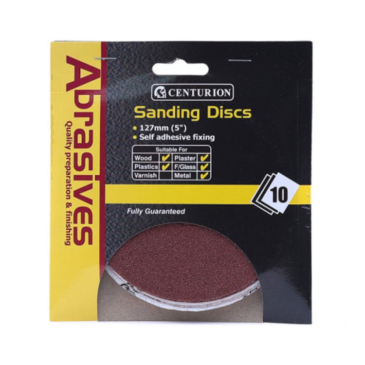 Centurion 125mm Assorted Self Adhesive Circular Sanding 10pk