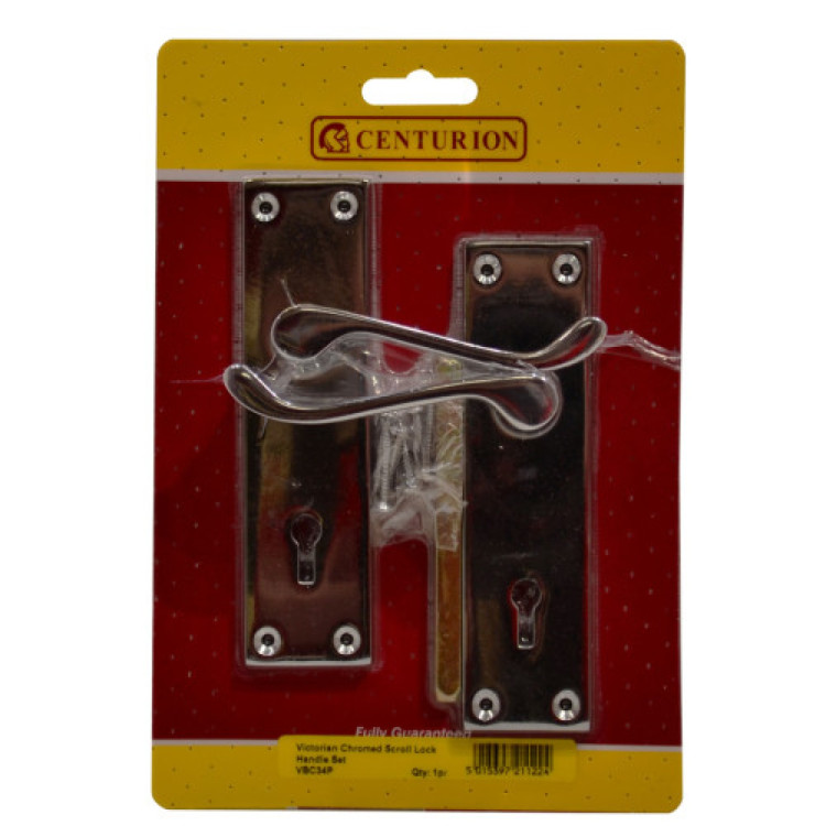 Centurion 140mm CP Victorian Scroll Lever Lock Handle