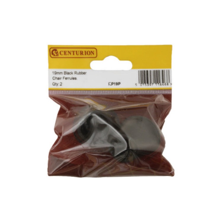 Centurion 19mm Black Rubber Chair Ferrule (Pack of 2)