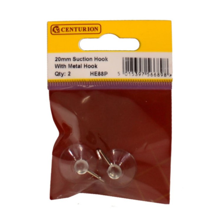 Centurion 20mm Suction Hook with Metal Hook