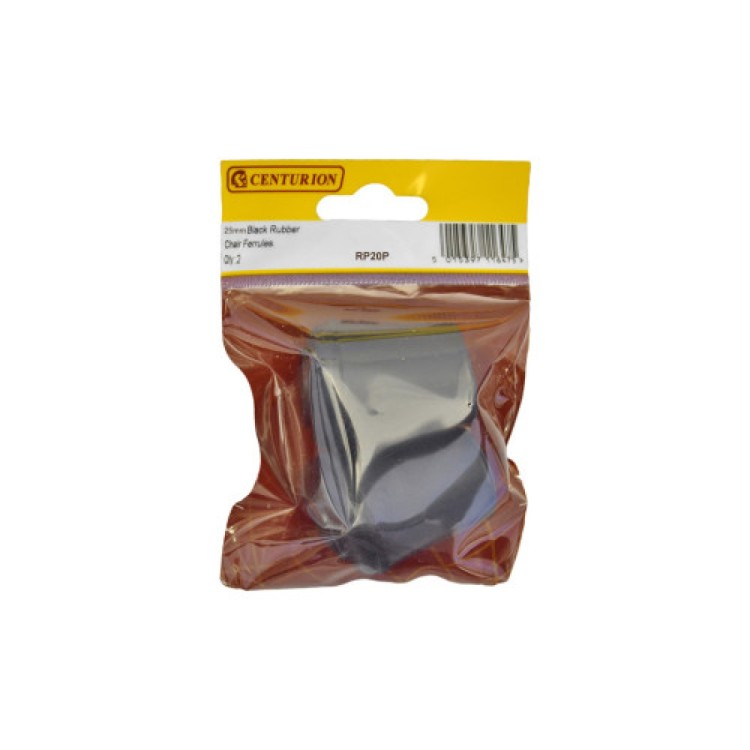 Centurion 25mm Black Rubber Chair Ferrule (Pack of 2)