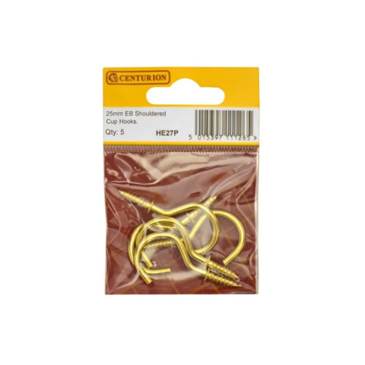 Centurion 25mm EB Shouldered Cup Hooks (Pack of 5)