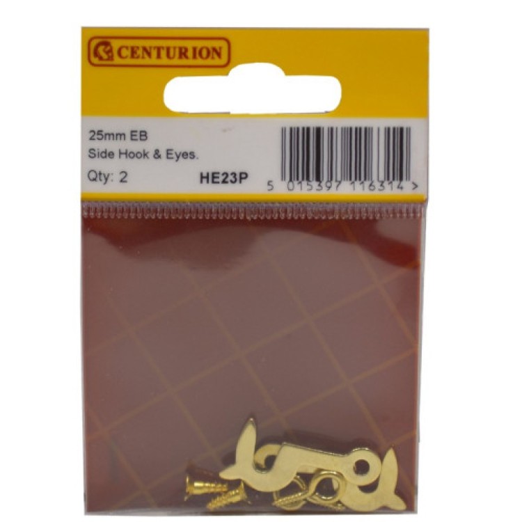 Centurion 25mm EB Side Hook & Eyes (Pack of 2)