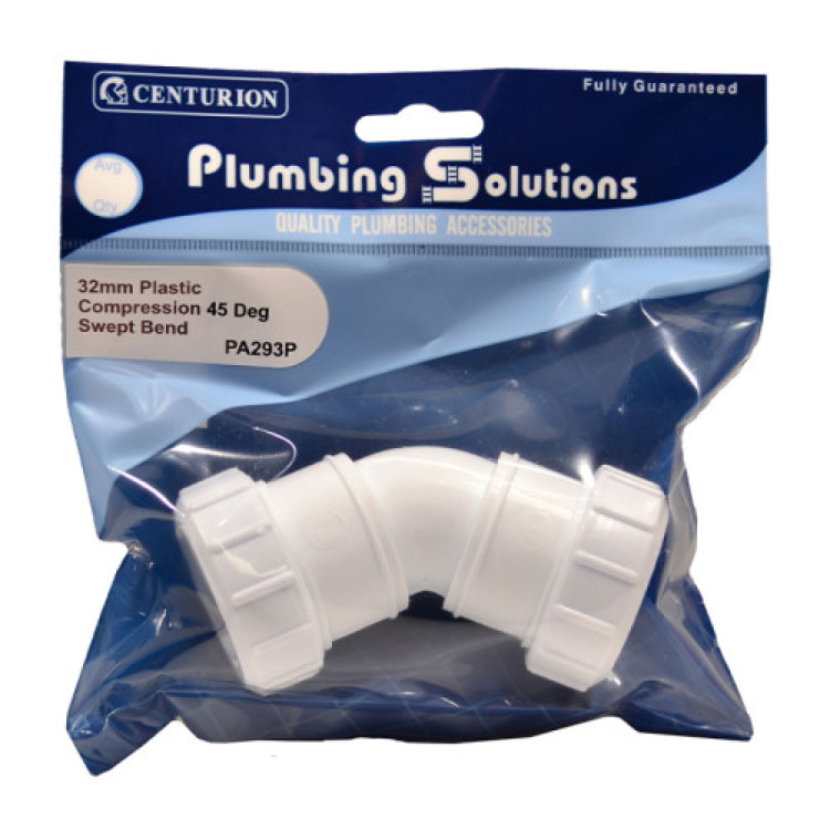 Centurion 32mm Plastic Compression 45 Deg Swept Bend