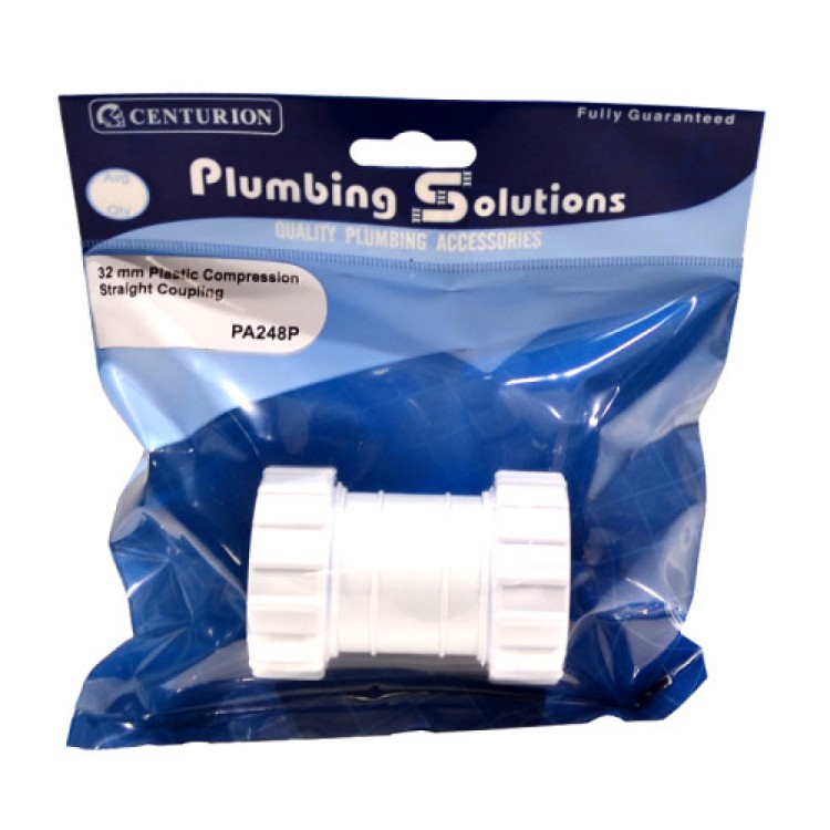 Centurion 32mm Plastic Compression Straight Coupling