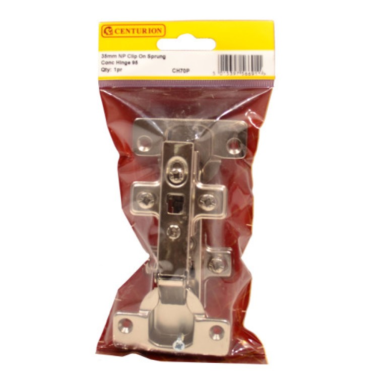 Centurion 35mm NP Clip On Sprung Conc Hinge 95 Deg (1 pair)