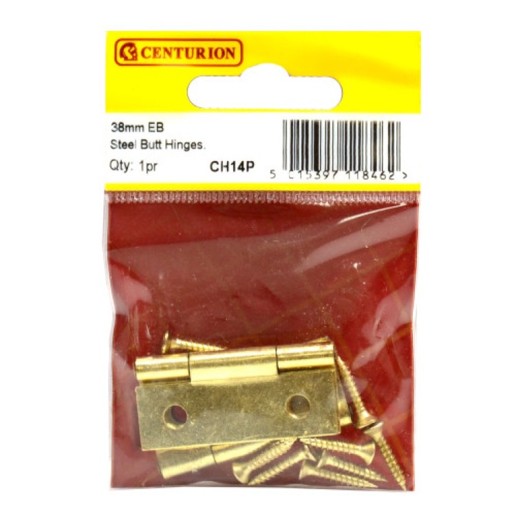 Centurion 38mm EB Steel Butt Hinge (1 pair)