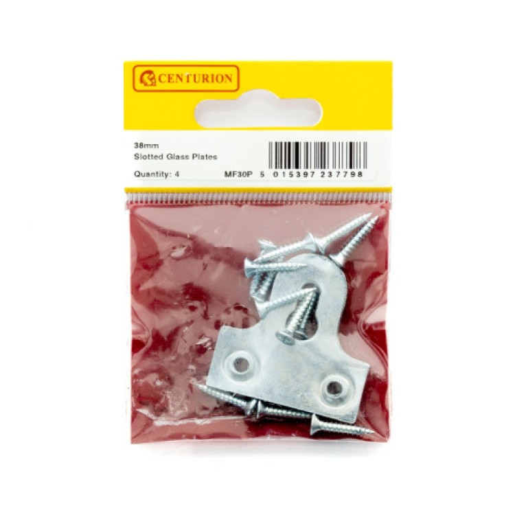 Centurion 38mm NP Slotted Glass Plate (pack of 4)