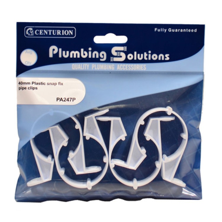 Centurion 40mm  Plastic  Pipe Clips (Pack of 4)