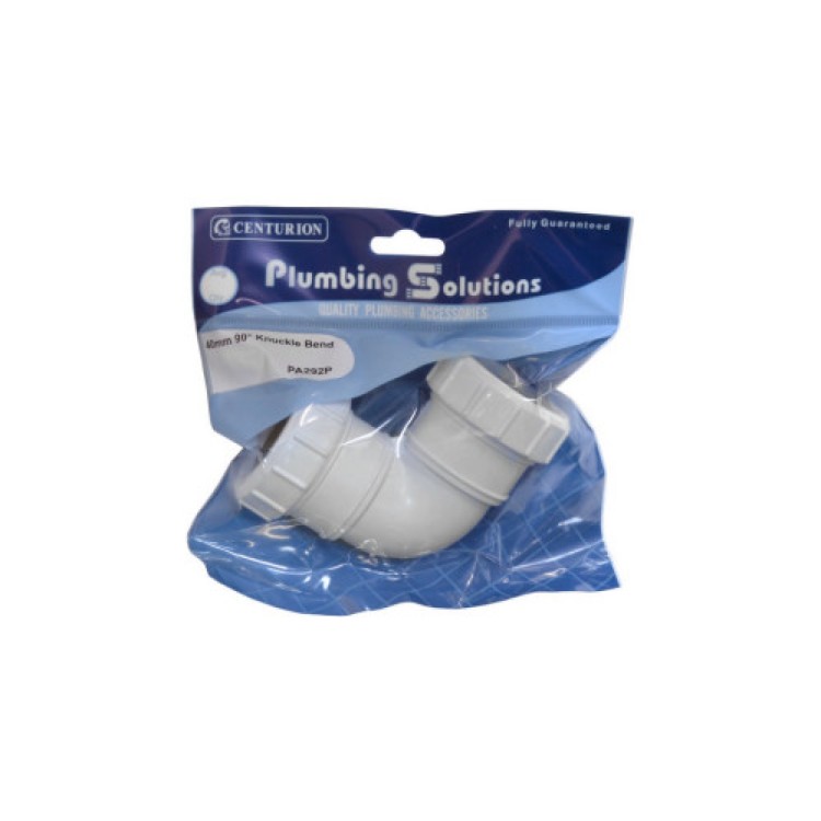 Centurion 40mm Plastic Compression 90 Deg Knuckle Bend