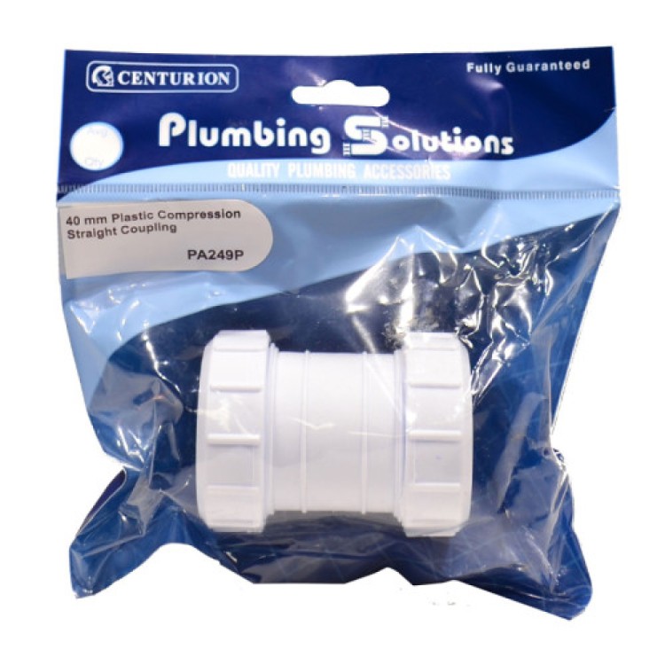 Centurion 40mm Plastic Compression Straight Coupling