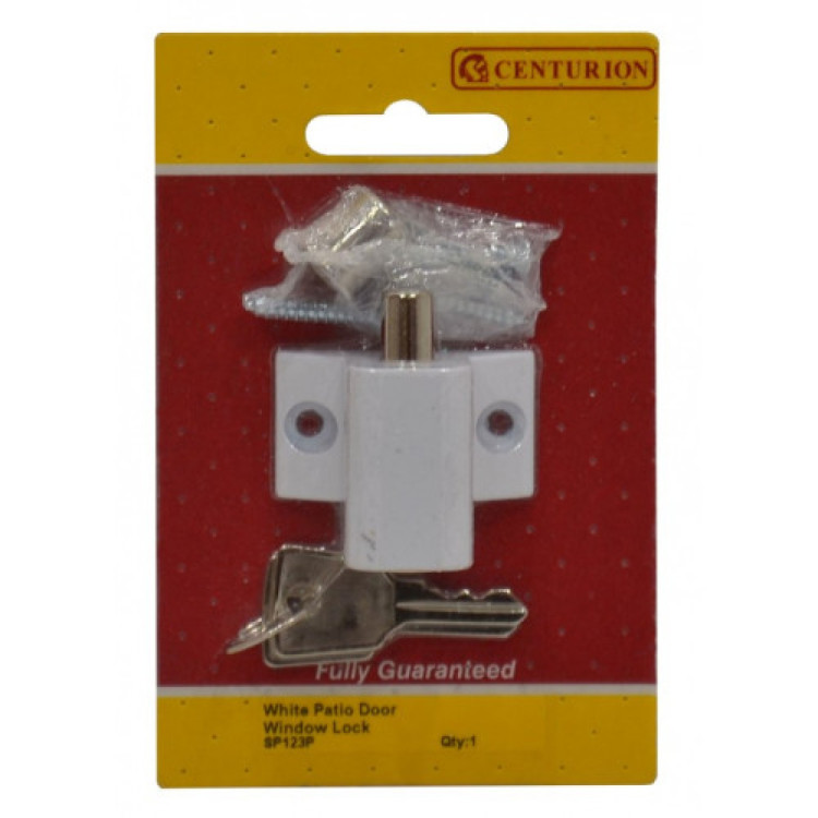 Centurion 45mm x 35mm White Patio Door/Window Lock