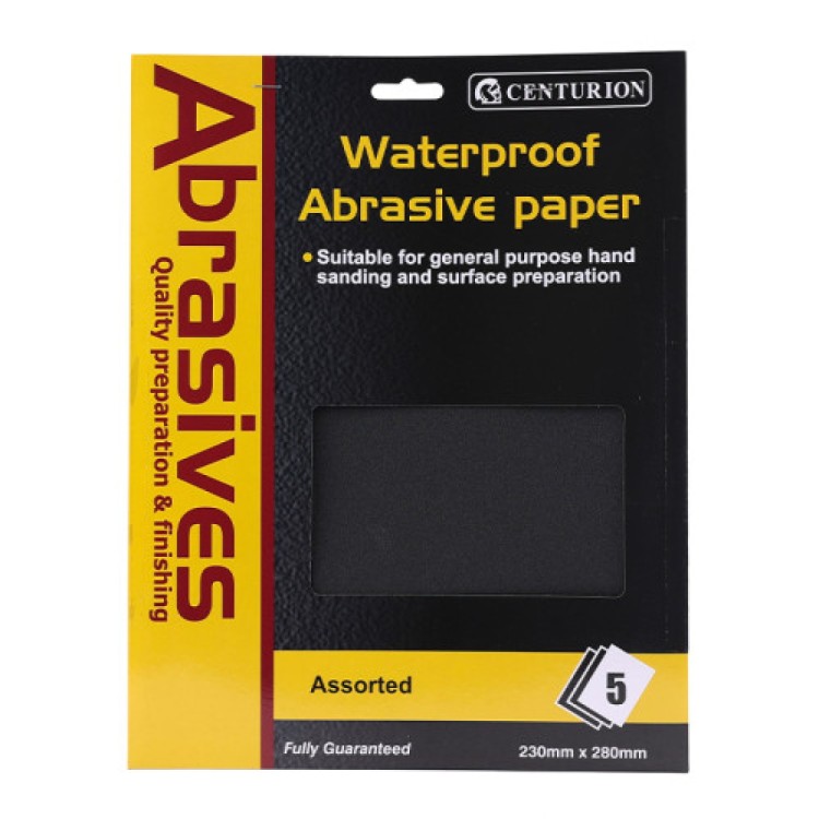 Centurion 5 Assorted Waterproof Sandpaper Pack 
