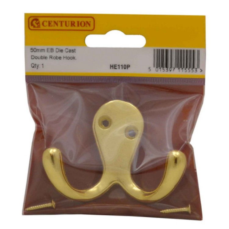Centurion 70mm EB Die Cast Double Robe Hook