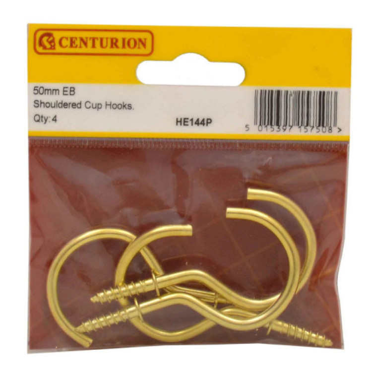 Centurion 50mm EB Shouldered Cup Hooks (Pack of 4)