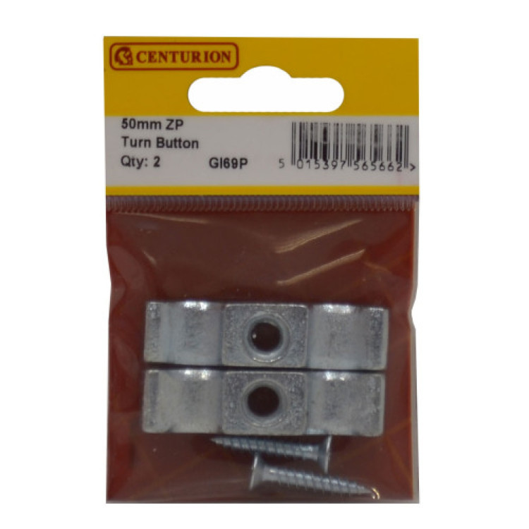 Centurion 50mm ZP Turn Button 2pk