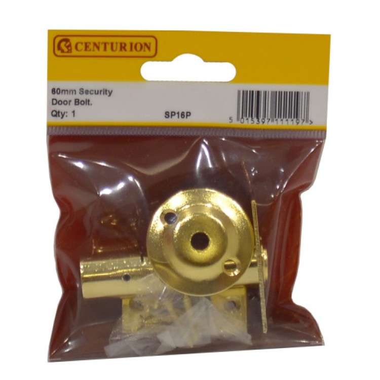 Centurion 60mm Brassed Security Door Rack Bolt