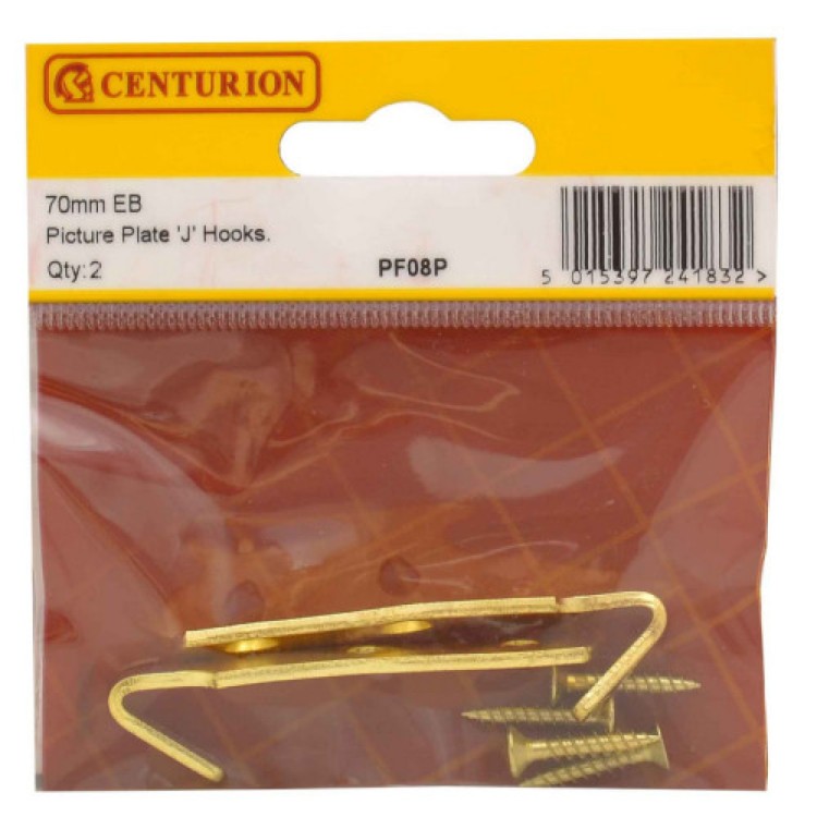 Centurion 60mm EB Picture Plate 'J' Hook (Pack of 2)