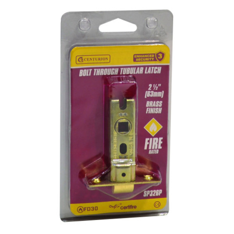 Centurion 63mm EB Bolt Through Tubular Latch CE Fire Rated