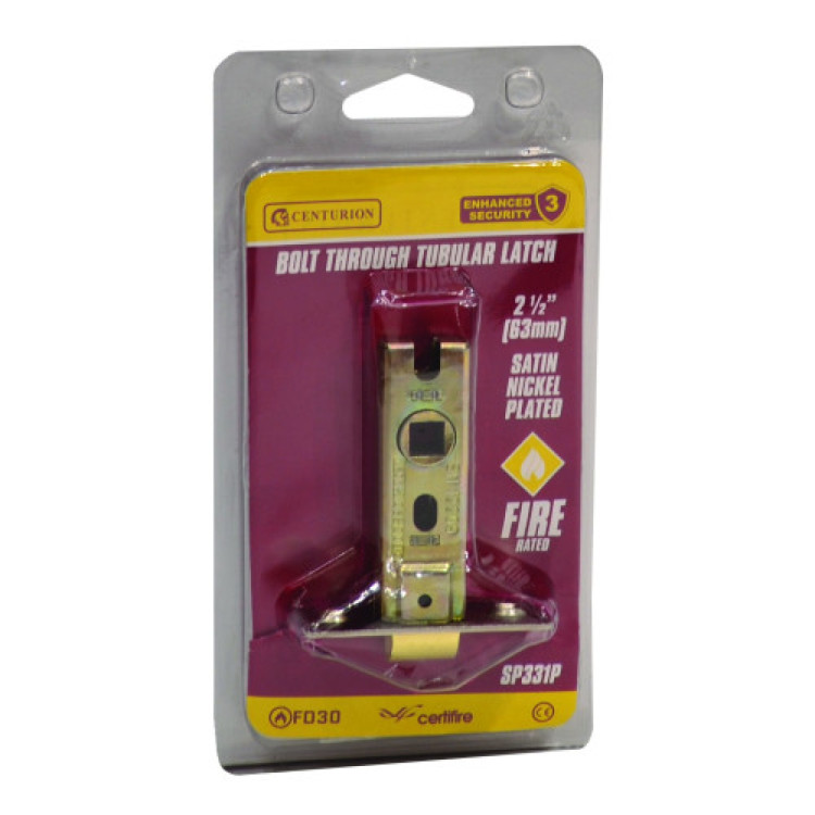 Centurion 63mm SNP Bolt Through Tubular Latch CE Fire Rated