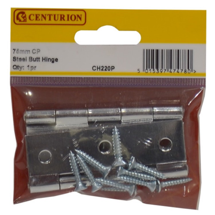 Centurion 75mm CP Steel Butt Hinge (1 pair) 