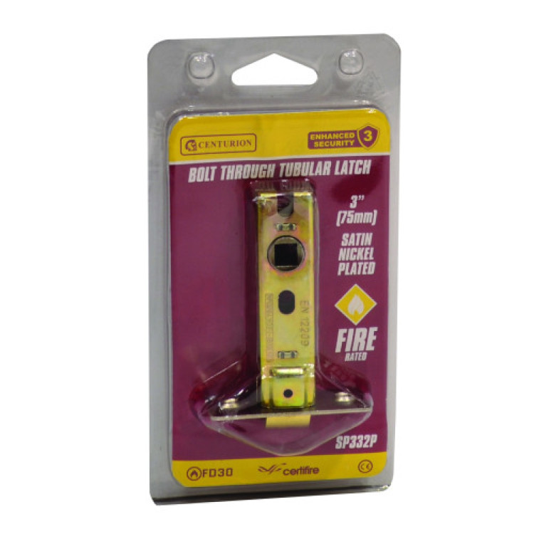 Centurion 75mm SNP Bolt Through Tubular Latch CE Fire Rated