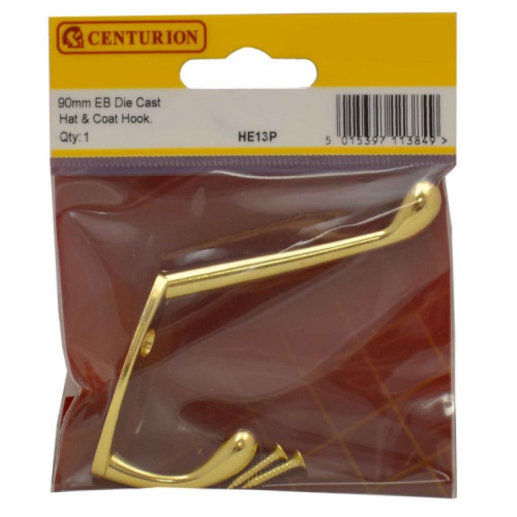 Centurion 90mm EB Die Cast Hat & Coat Hooks 