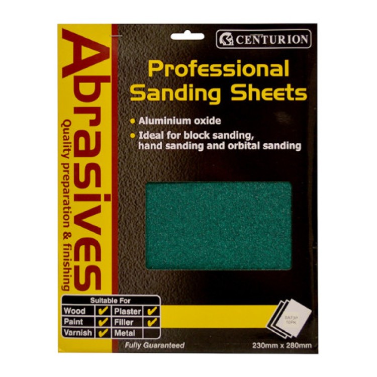 Centurion Assorted Aluminium Oxide Sanding Sheet 10pk