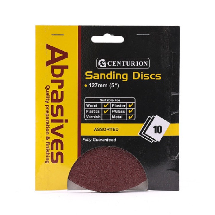 Centurion Assorted Circular Sanding Discs (Pack of 10)