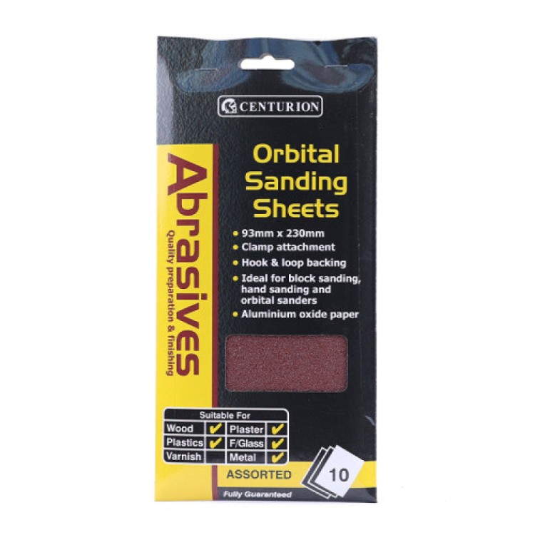 Centurion Assorted grit 1/3 Orbital Sanding Sheet 10pk