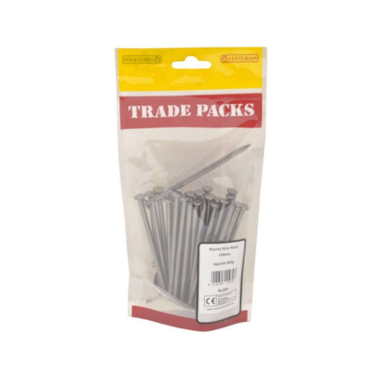 Centurion Bright Round Wire Nails - Steel (500g)
