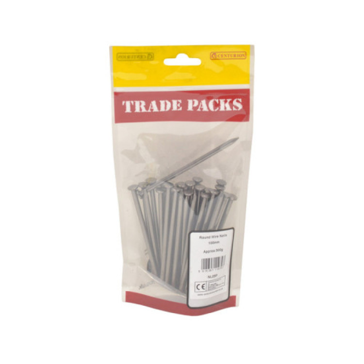 Centurion Bright Round Wire Nails - Steel (500g)