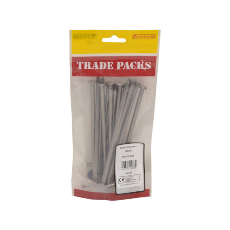 Centurion Bright Round Wire Nails - Steel (500g)