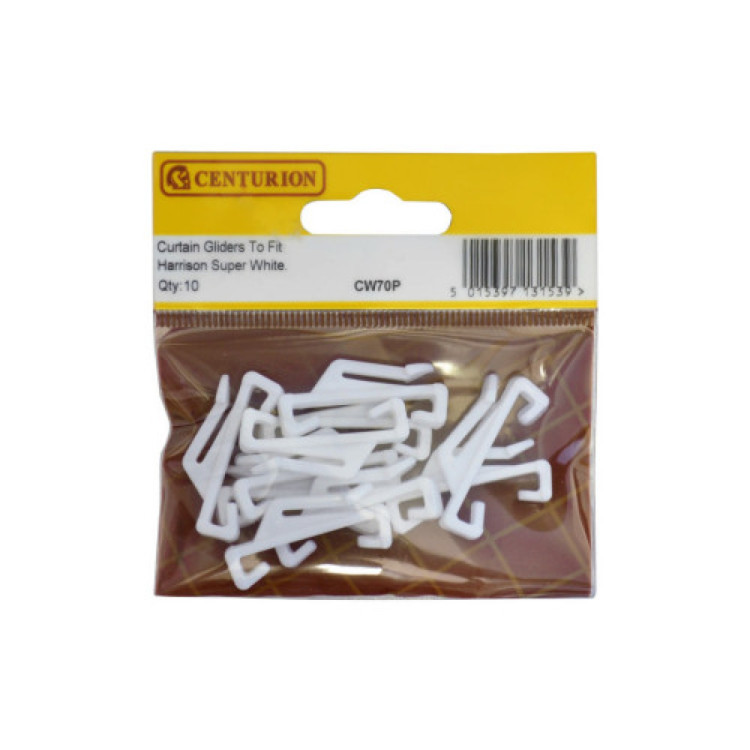 Centurion Curtain Gliders To Fit Harrison Super White (Pack of 10)