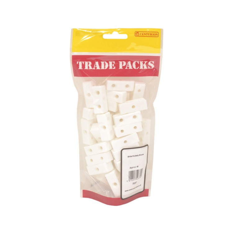 Centurion Modesty Blocks - White Nylon - 35mm (40 PK)