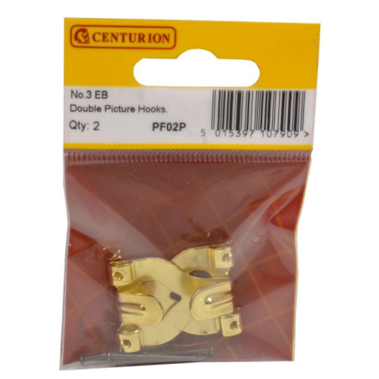 Centurion No 3 EB Double Picture Hooks (Pack of 2)