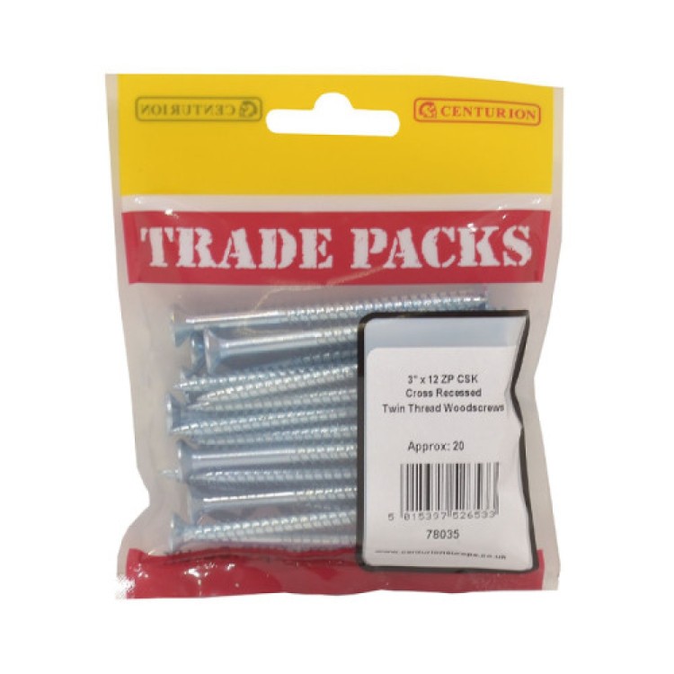 Centurion Pozi Twinthread Countersunk Woodscrews 