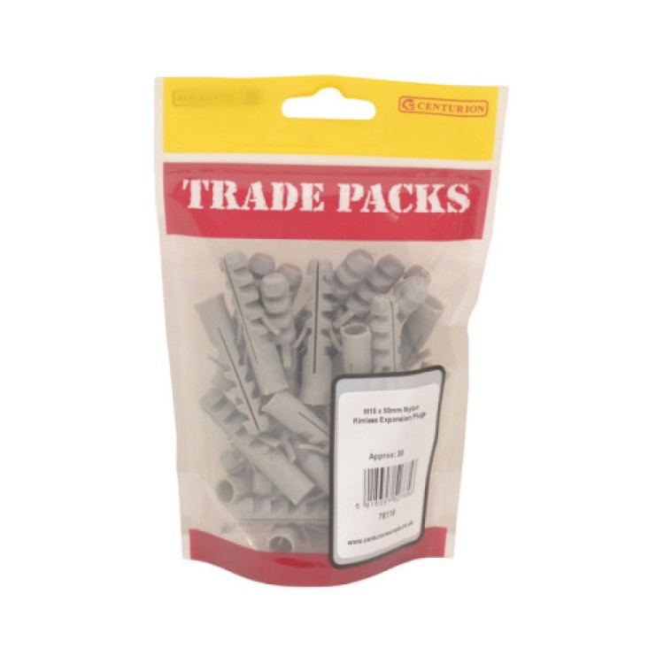 Centurion Rimless Expansion Plugs - Nylon - M10 x 50mm (30 PK)