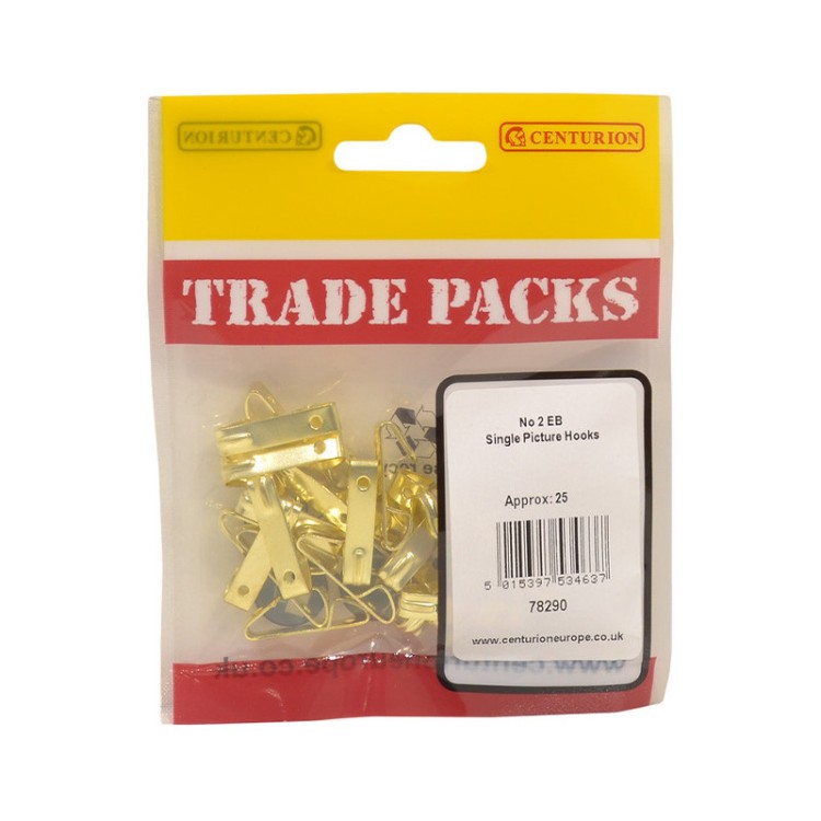 Centurion Single Picture Hooks - EB - No 2 (25 PK)